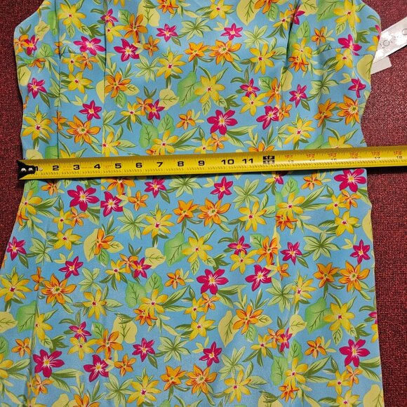 Maggy London Silk Vibrant Floral Maxi Dress 14 Sleeveless Back Cutout Tie Detail - Picture 7 of 11